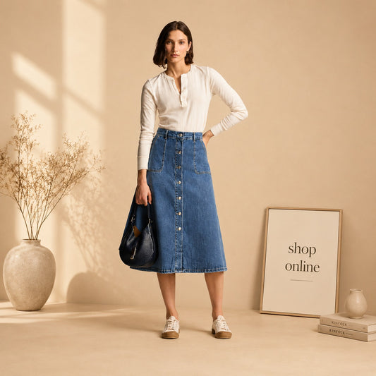 SKY BLUE SKIRT DENIM STUFF