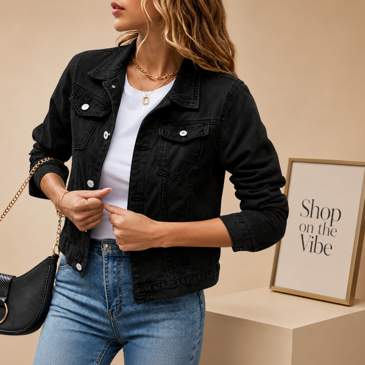 BLACK DENIM JACKET