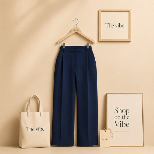 NAVY BLUE FORMAL PANT WIDE LAG