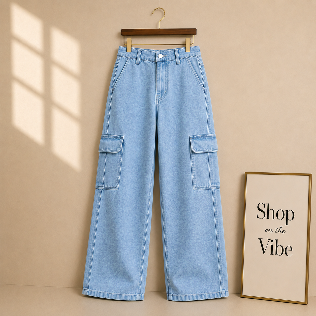 SKY BLUE CARGO JEANS