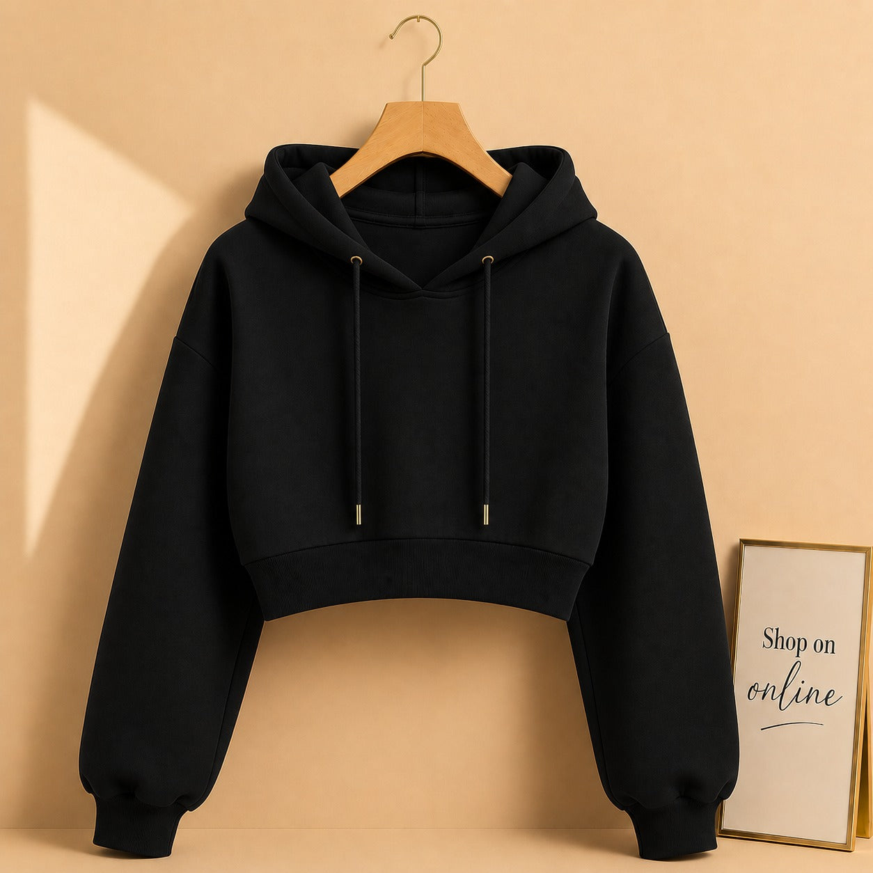 BLACK CROP HOOD