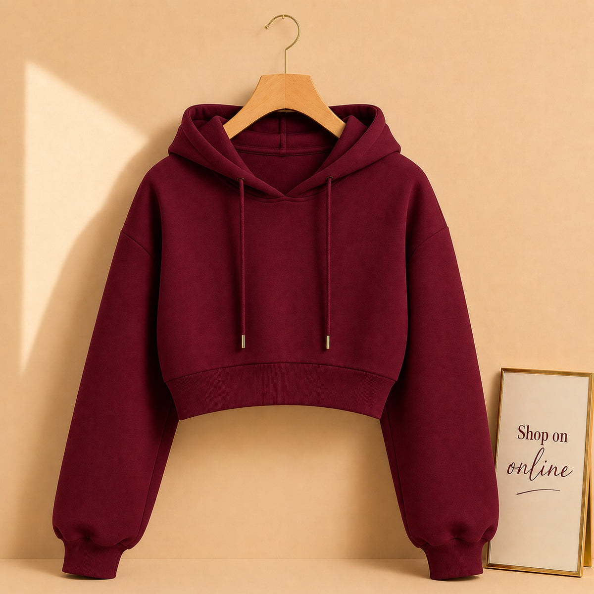 MAROON CROP HOOD