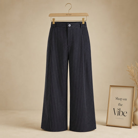 WHITE LINING BLACK FORMAL PANT WIDE LAG