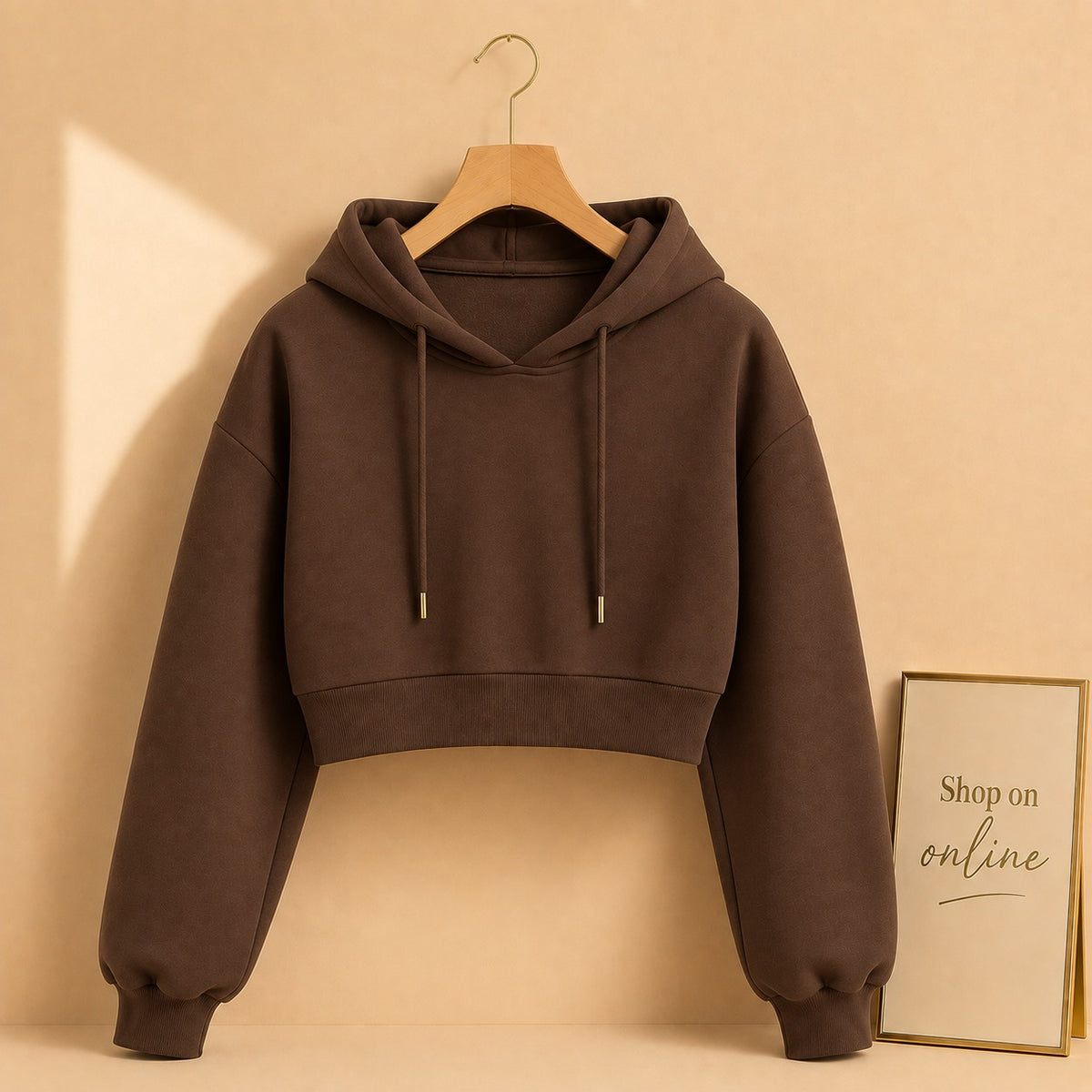 DARK BROWN CROP HOOD