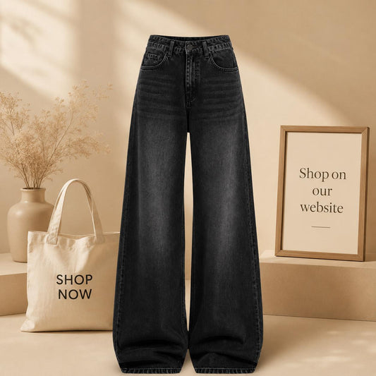 VINTAGE BLACK FDED JEANS