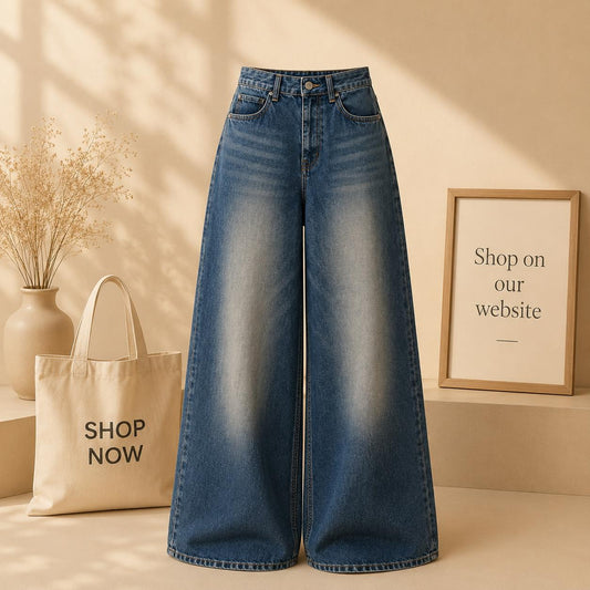 VINTAGE DARK BLUE FDED JEANS