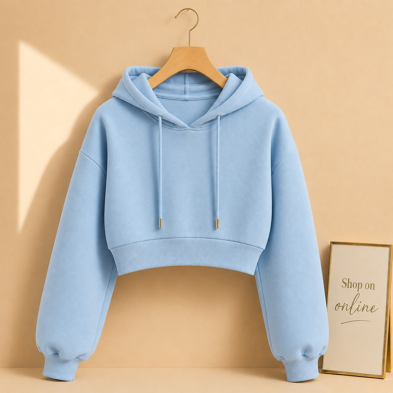 SKY BLUE CROP HOOD