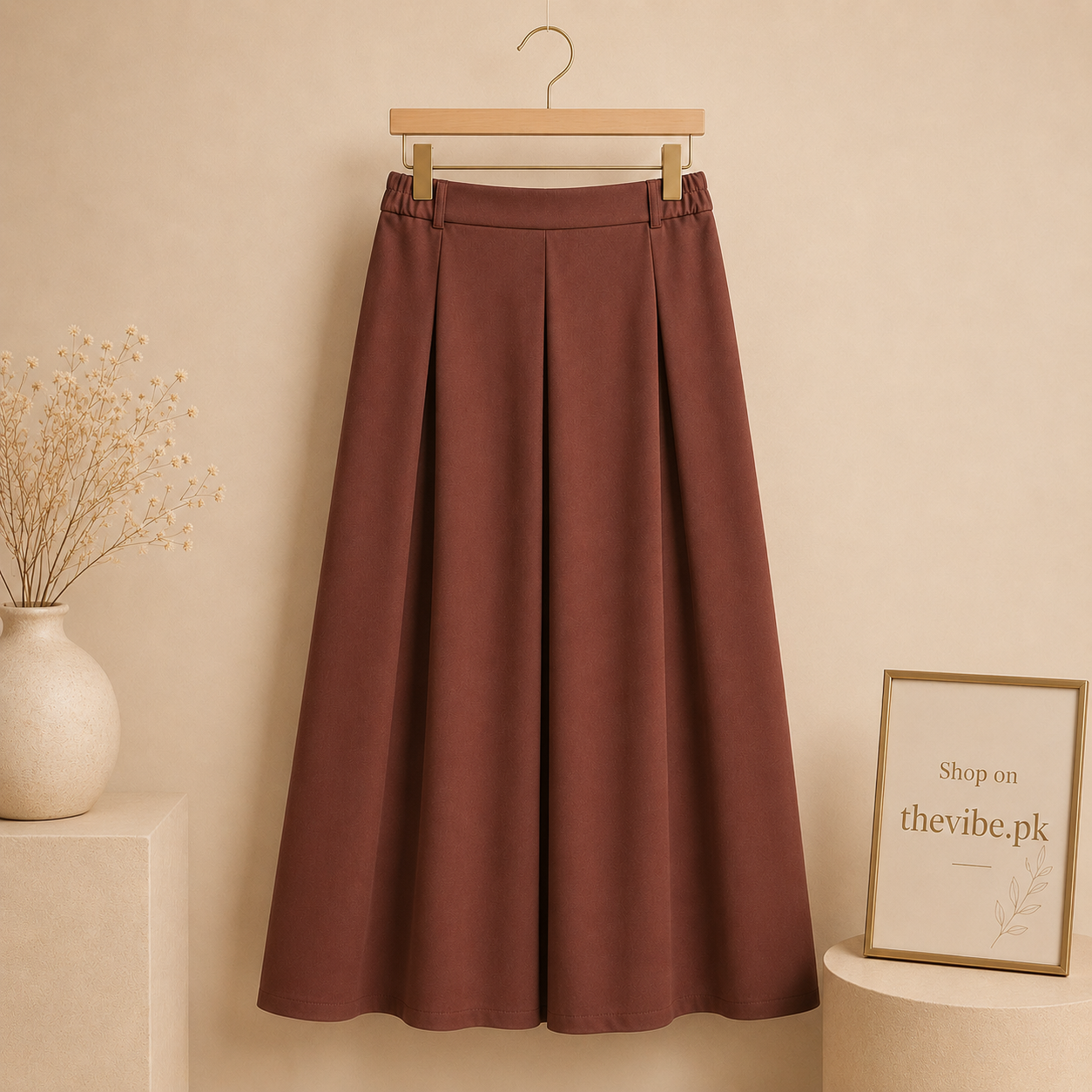 BROWN SKIRT TWILL