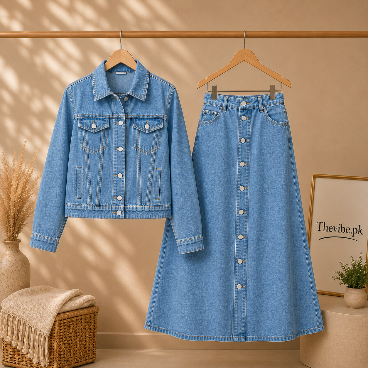 SKY BLUE DENIM JACKET WITH SKY BLUE SHIRT