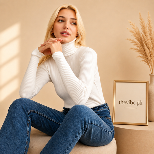 WHITE TURTLE NECK