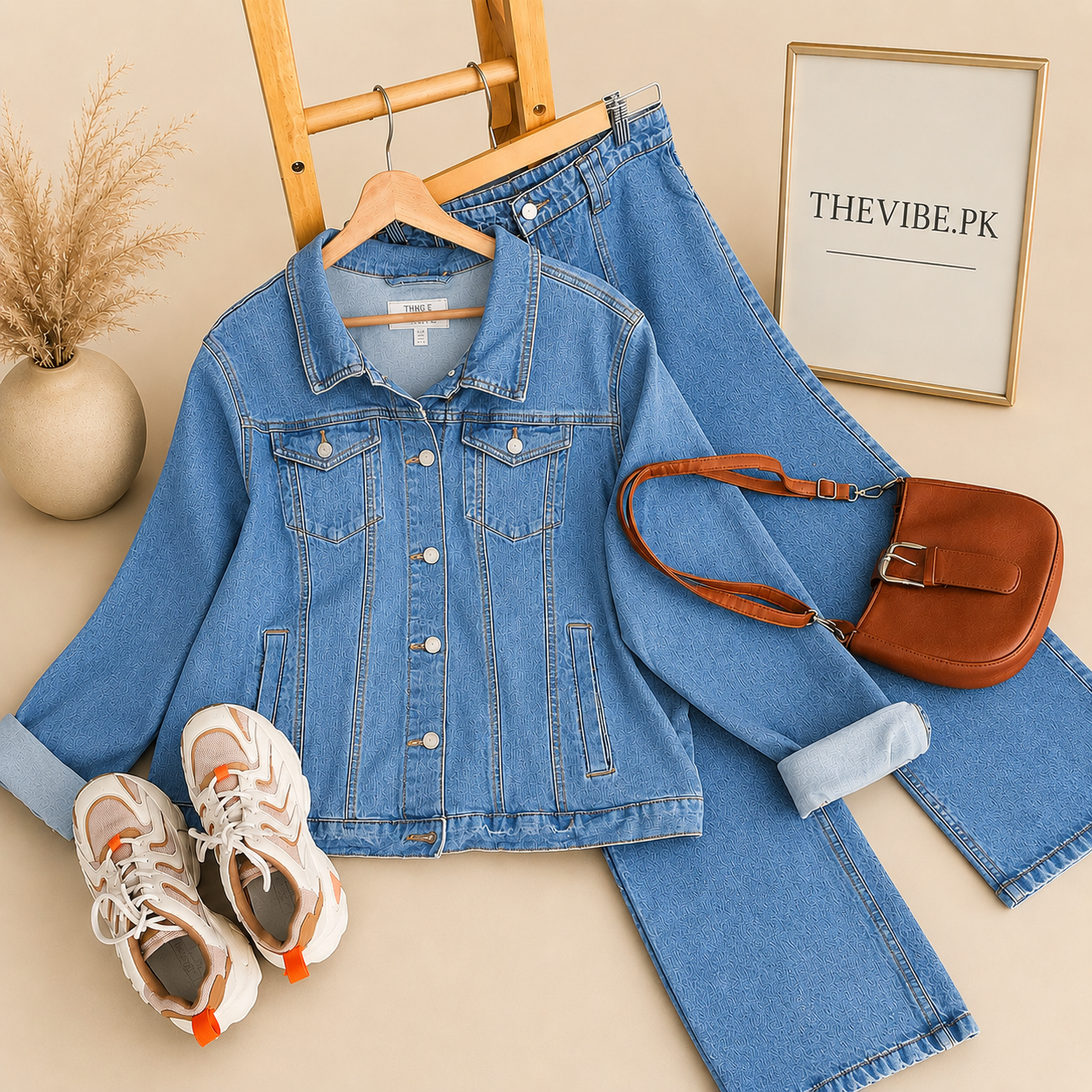 SKY  BLUE DENIM TRACKSUIT