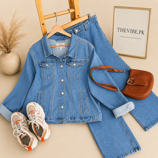SKY  BLUE DENIM TRACKSUIT