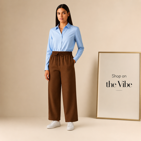 SKY BLUE BUTTON DOWN SHIRT WITH BROWN FLAPPER